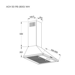 Вытяжка PYRAMIDA ACH 50 PB (800) WH - 7 фото