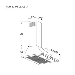 Вытяжка PYRAMIDA ACH 50 PB (800) IX - 2 фото