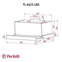 Вытяжка PERFELLI TL 6622 BL 1000 LED - 12 фото