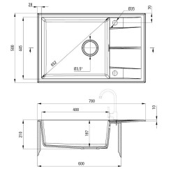 Кухонная мойка DEANTE ZQE S11B - 2 фото