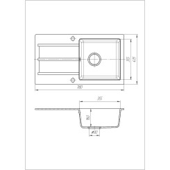 Кухонная мойка ROMZHA Quadro Bezhevy (401) (RO48684) - 2 фото