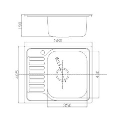 Кухонная мойка ROMZHA Sims Satin (RO47133) - 3 фото