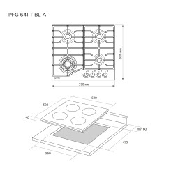 Варочная поверхность PYRAMIDA PFG 641 T BL A - 15 фото