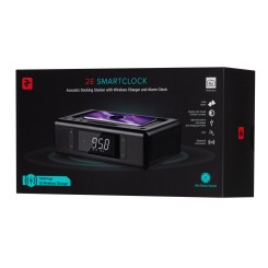 Радіогодинник 2E SmartClock Wireless Charging Black (-AS01QIBK) - 7 фото