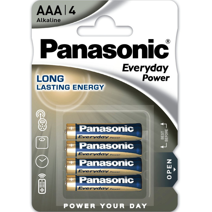 Батарейка PANASONIC EVERYDAY POWER AAA BLI 4 ALKALINE (LR03REE/4BP)