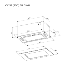 Витяжка PYRAMIDA CX 52 (750) SR GWH - 8 фото