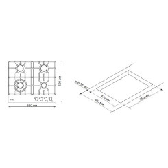 Варильна поверхня PYRAMIDA PFE 643 WH/R - 4 фото