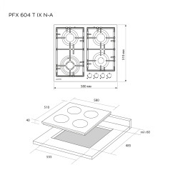 Варочная поверхность PYRAMIDA PFX 604 T IX N-A - 6 фото