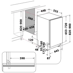 Посудомоечная машина WHIRLPOOL WSIP 4O33 PFE встр - 2 фото