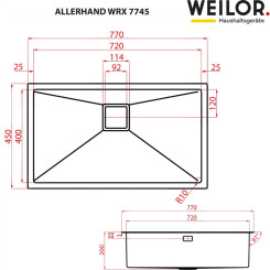 Кухонна мийка WEILOR ALLERHAND WRX TB7745 - 4 фото