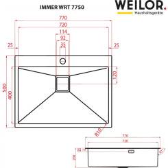 Кухонная мойка WEILOR IMMER WRT 7750 - 5 фото