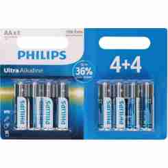 Батарейка PHILIPS Ultra Alkaline AA BLI 8 (LR6E8B/10)