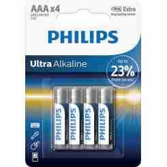 Батарейка PHILIPS Ultra Alkaline AAA BLI 4 (LR03E4B/10)