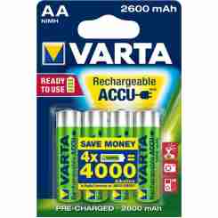 Акумулятор VARTA RECHARGEABLE ACCU AA 2600mAh BLI 4 NI-MH (READY 2 USE)