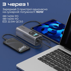 УМБ Promate Titan-160 140W 27600mAh Gray - 4 фото