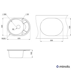 Кухонна мийка MINOLA MOG 1145 58 Антик - 2 фото