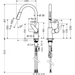 Кухонний змішувач HANSGROHE FOCUS 31815000 - 2 фото