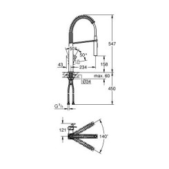 Кухонный смеситель GROHE EUROCUBE 31395000 - 2 фото