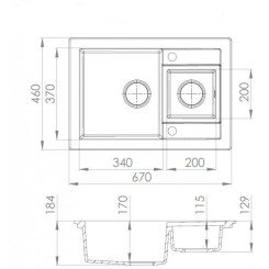 Кухонна мийка PERFELLI GRANZE PGG 506-67 SAND - 3 фото