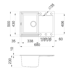 Кухонная мойка ELLECI EASY 135 BIANCO ANTICO 62 - 2 фото