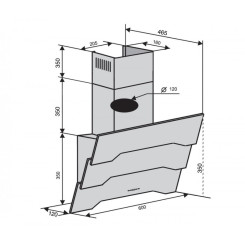 Вытяжка VENTOLUX PIEMONTE 60 BK (750) TRC - 2 фото